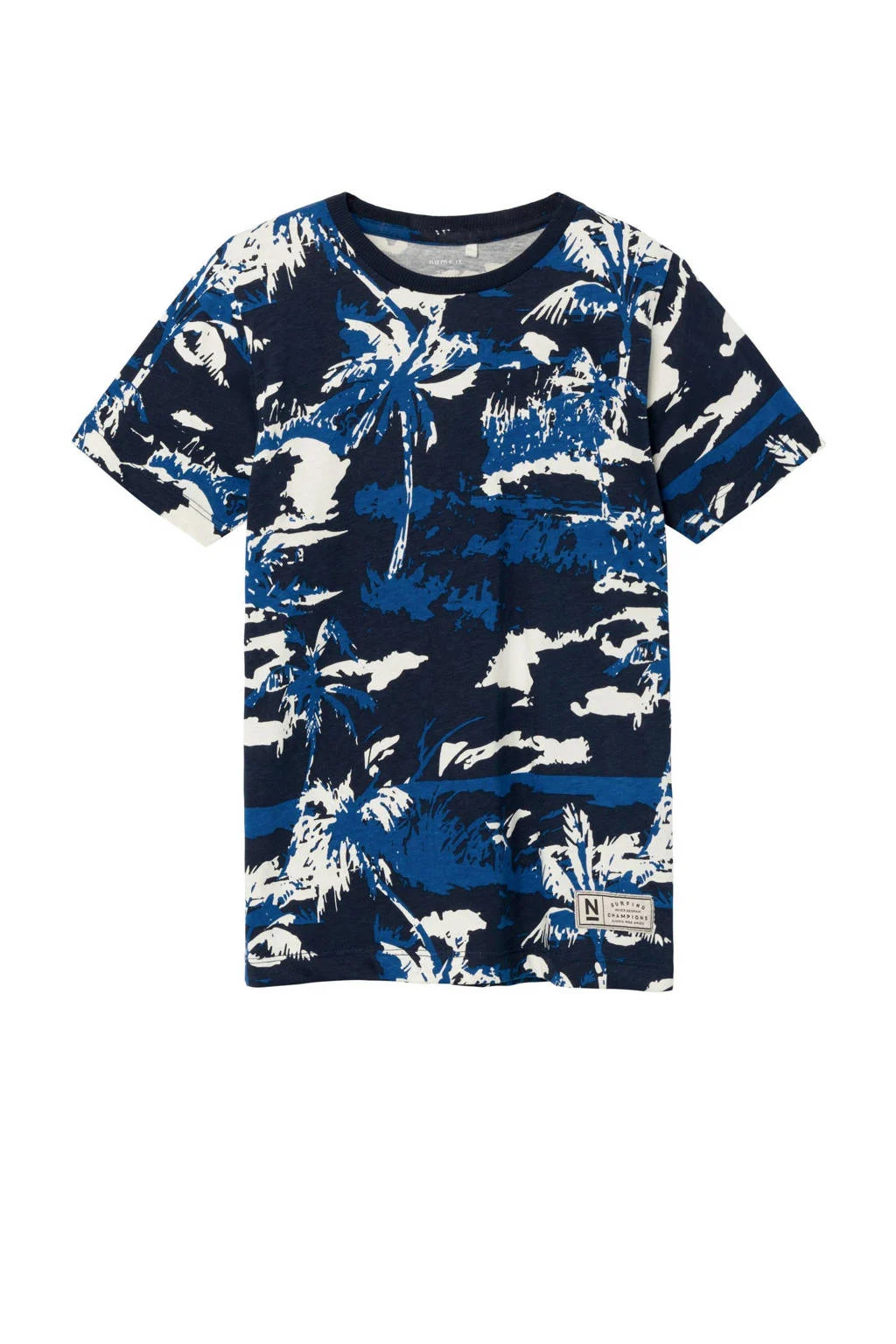 NAME IT T-shirt NKMZANULLE met all over print donkerblauw/blauw