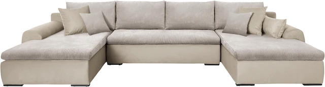 Home affaire Wohnlandschaft »Win U-Form« inklusive Bettfunktion und Bettkasten