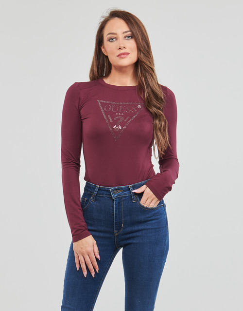 Guess - LS CN LOGO BODY - Bordeaux