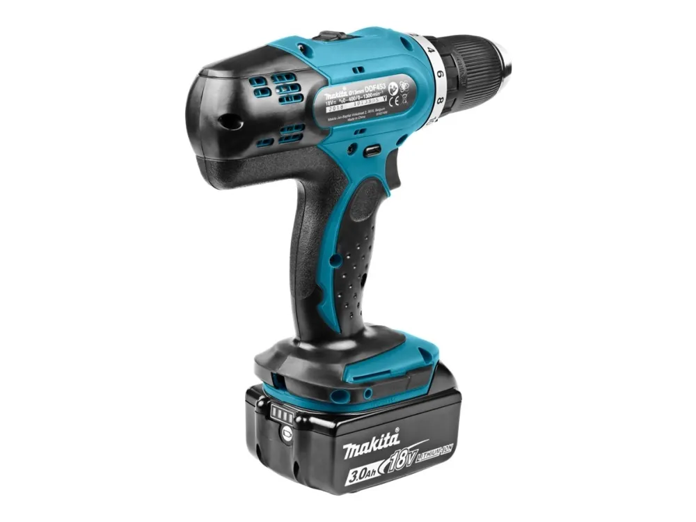 Makita DDF453RFE - Bor/driver - ledningfri - 2-hastigheders - nøgleløs borepatron 13 mm - 42 N·m - 2 batterier - 18 V