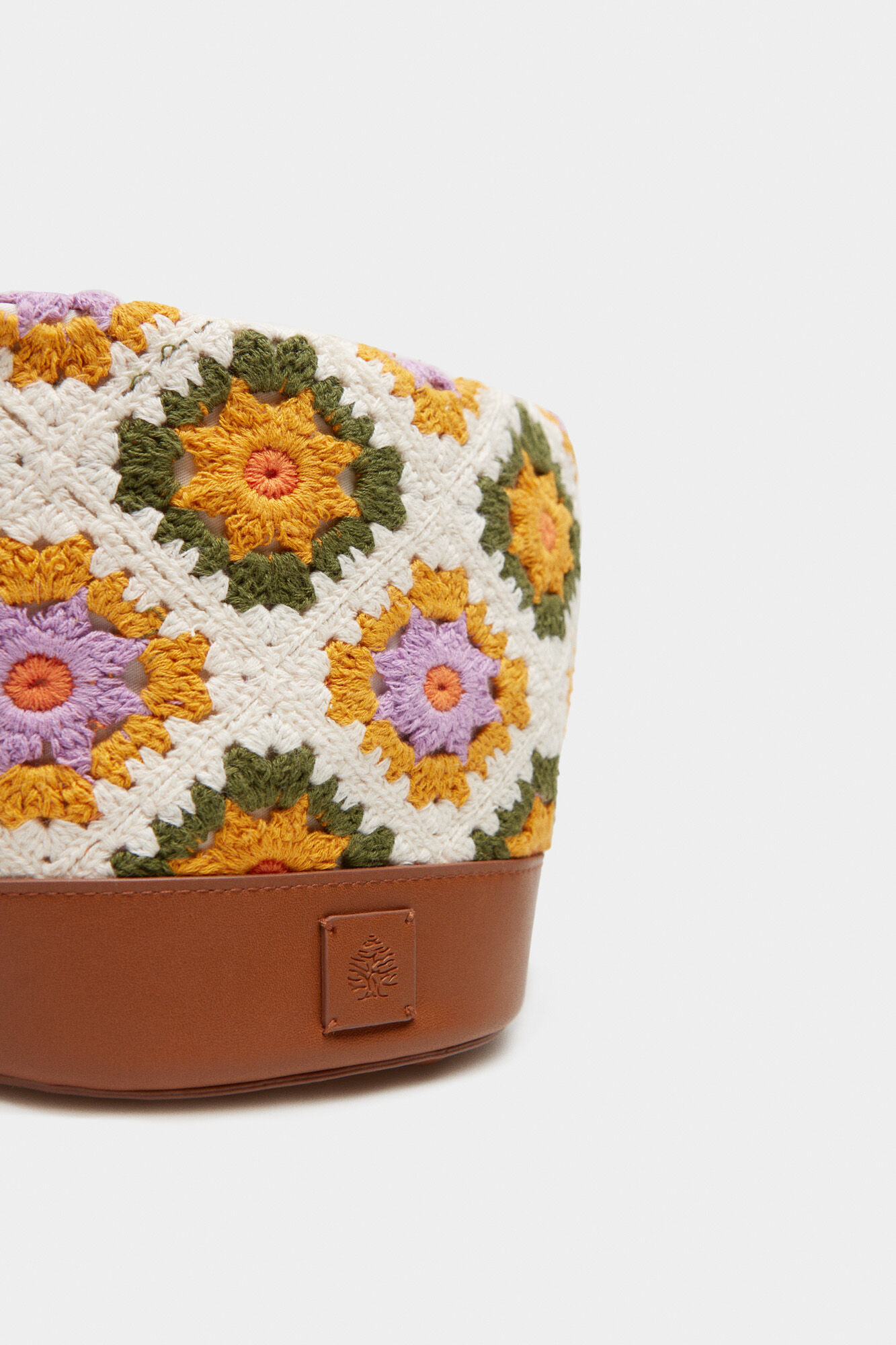 Bolso Bombonera Crochê - bege médio