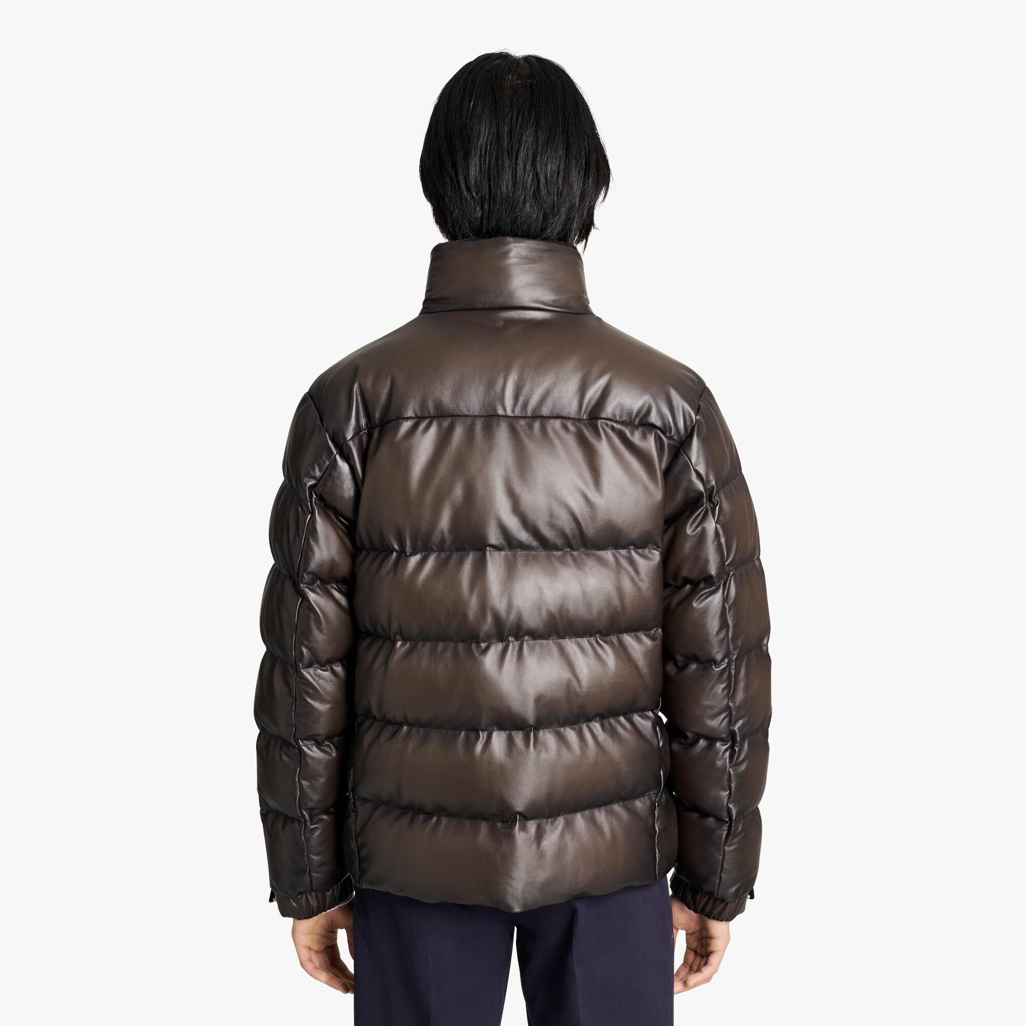 Doudoune En Cuir Patine