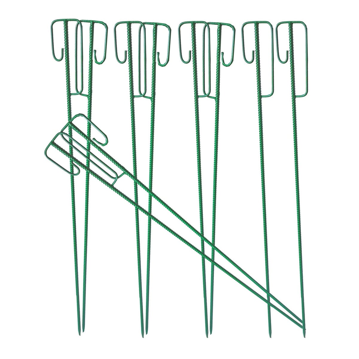 UVV-barrière touwhouder, groen geverfd lantaarnpaalijzer, 1200 mm, met wat lakschade / 1 set (10 houders)