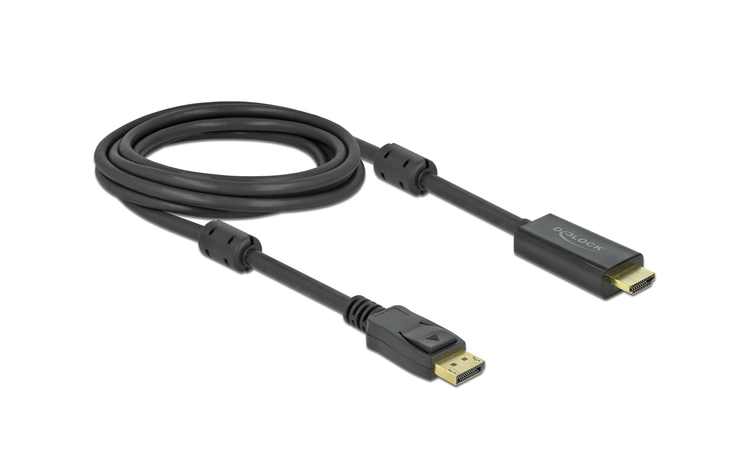 Kabel aktiv DisplayPort - HDMI, 3 mDelock Aktives DisplayPort 1.2 zu HDMI Kabel 4K 60 Hz 3 m