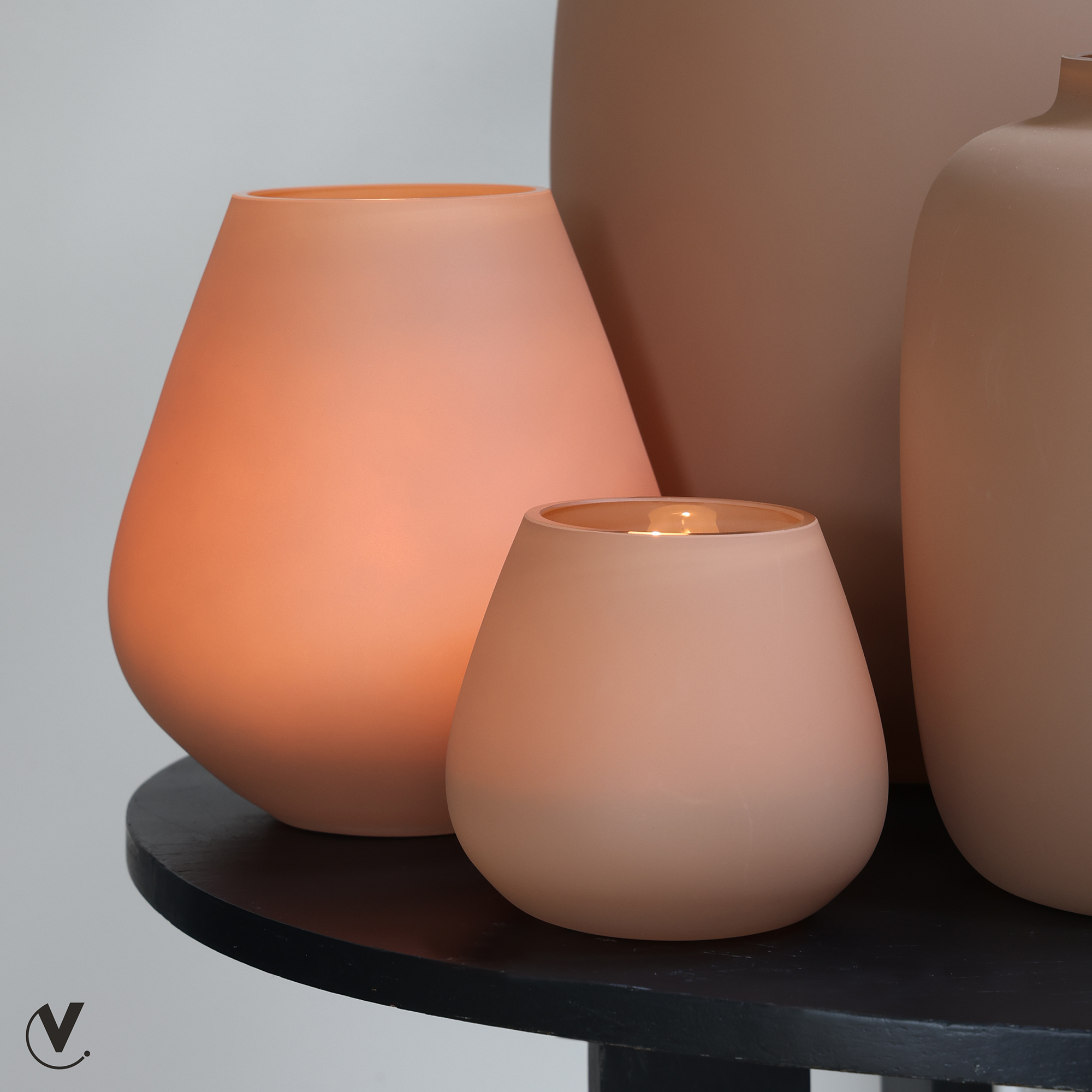Waxinelichthouder Tasman XS matte sand - set van 2