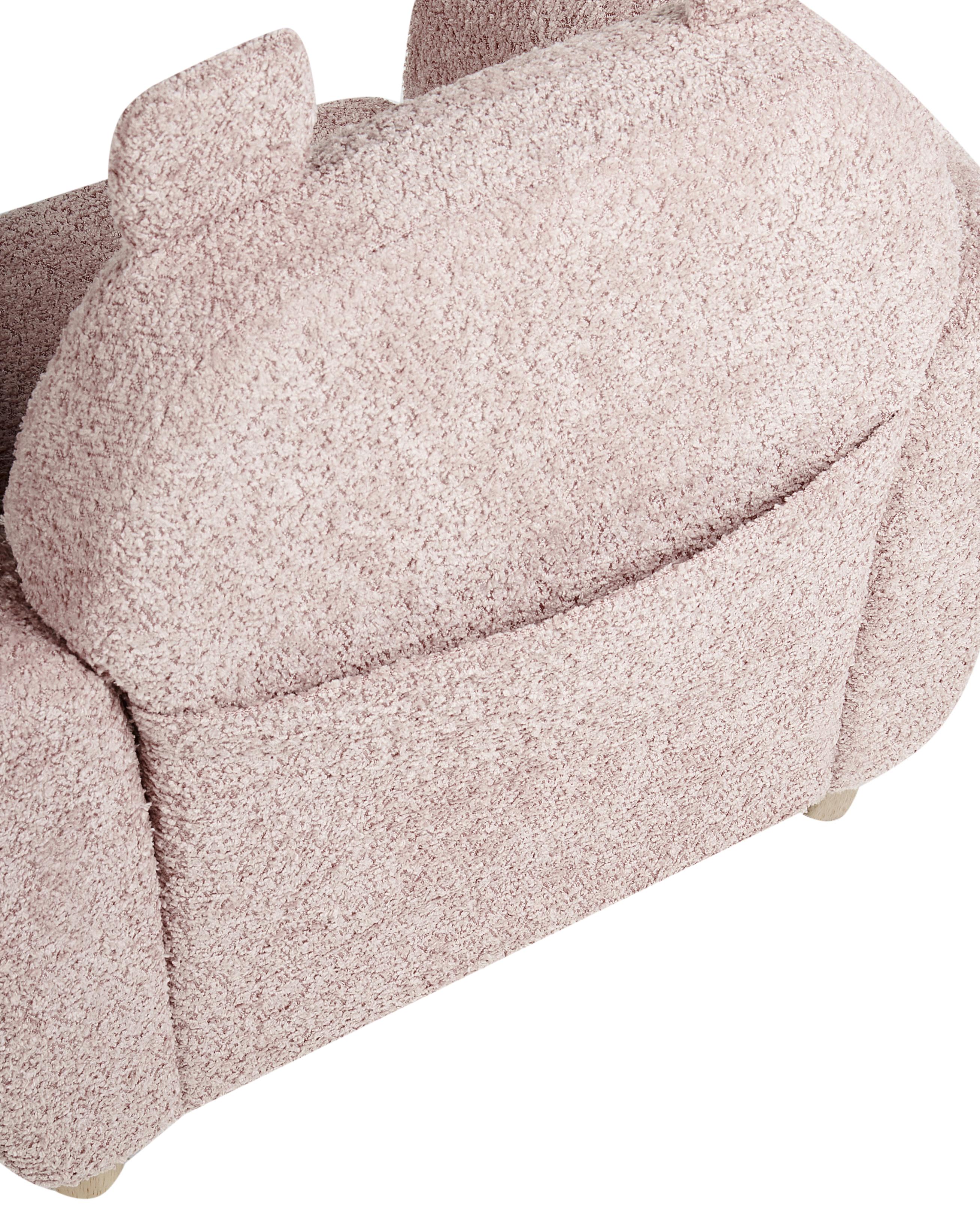 Kinderfauteuil Nijlpaard MARIBO Bouclé Pastelroze