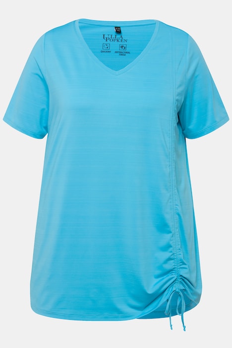 Funktionsshirt, Raffband, A-Linie, V-Ausschnitt, Halbarm
