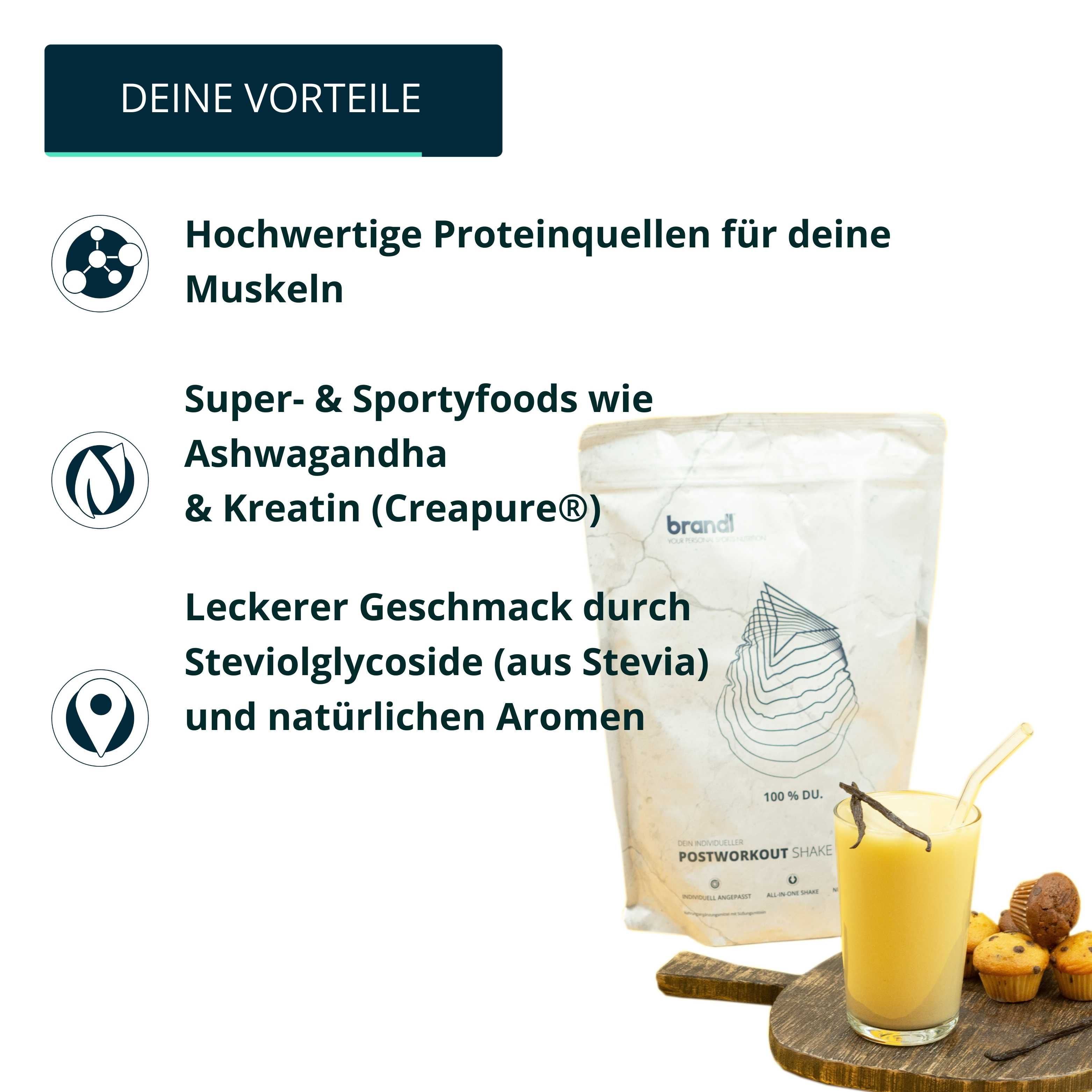brandl® Veganes Protein-Pulver All-in-One nach dem Training | 4K-Kombi-Vegan-Protein