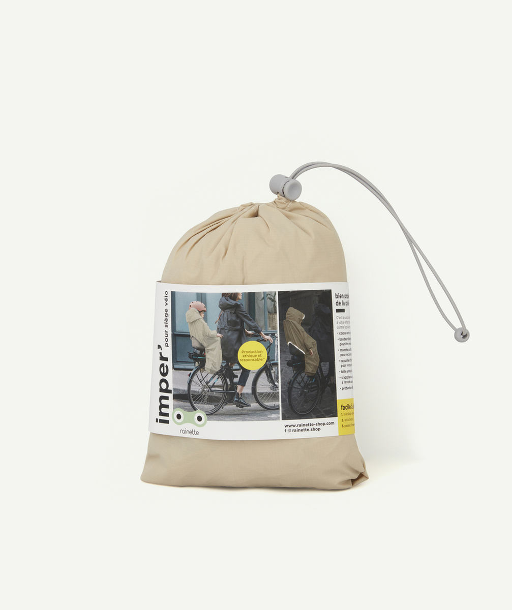 RAINETTE SHOPIMPERMÉABLE BEIGE POUR SIÈGE BÉBÉ DE VÉLO