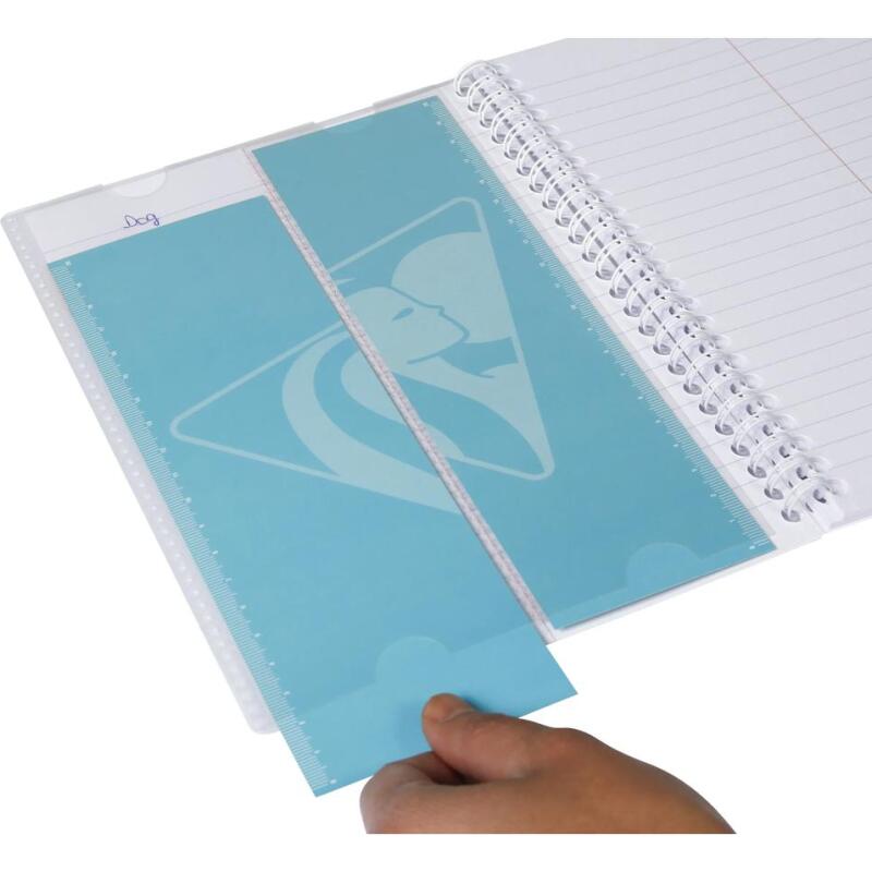 Carnet de vocabulaire reliure intégrale Koverbook 11x17cm 100 pages ligné + marge centrale couverture polypropylène transparent - Incolore