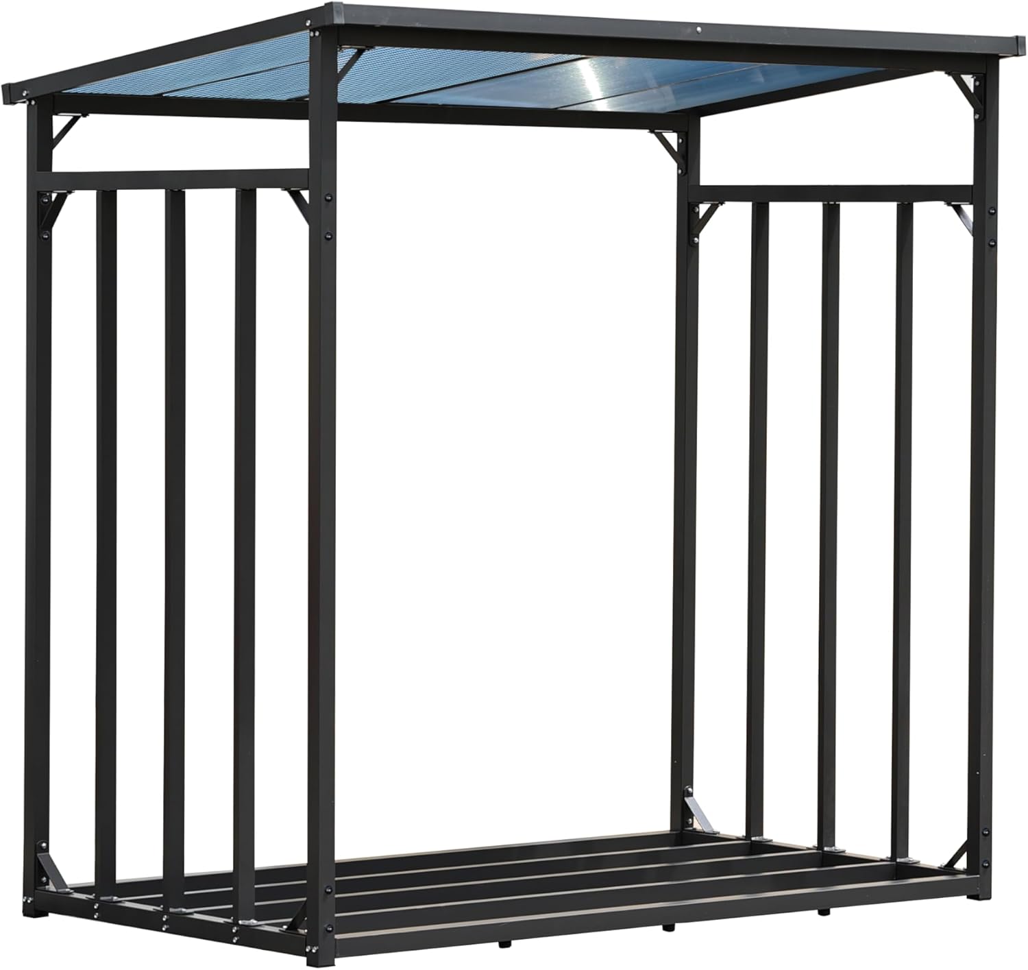 QUICK STAR Metall Kaminholzregal Anthrazit XXL 185 x 100 x 185 cm XXXL Garten Kaminholzunterstand 3,5 m³ Kaminholzlager Stapelhilfe Aussen
