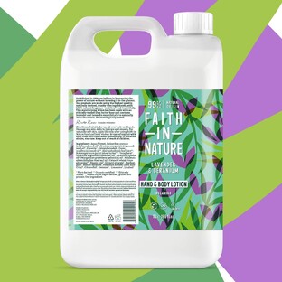 Faith in Nature Hand & Body Lotion Lavendel & Geranium Navulverpakking 5LT
