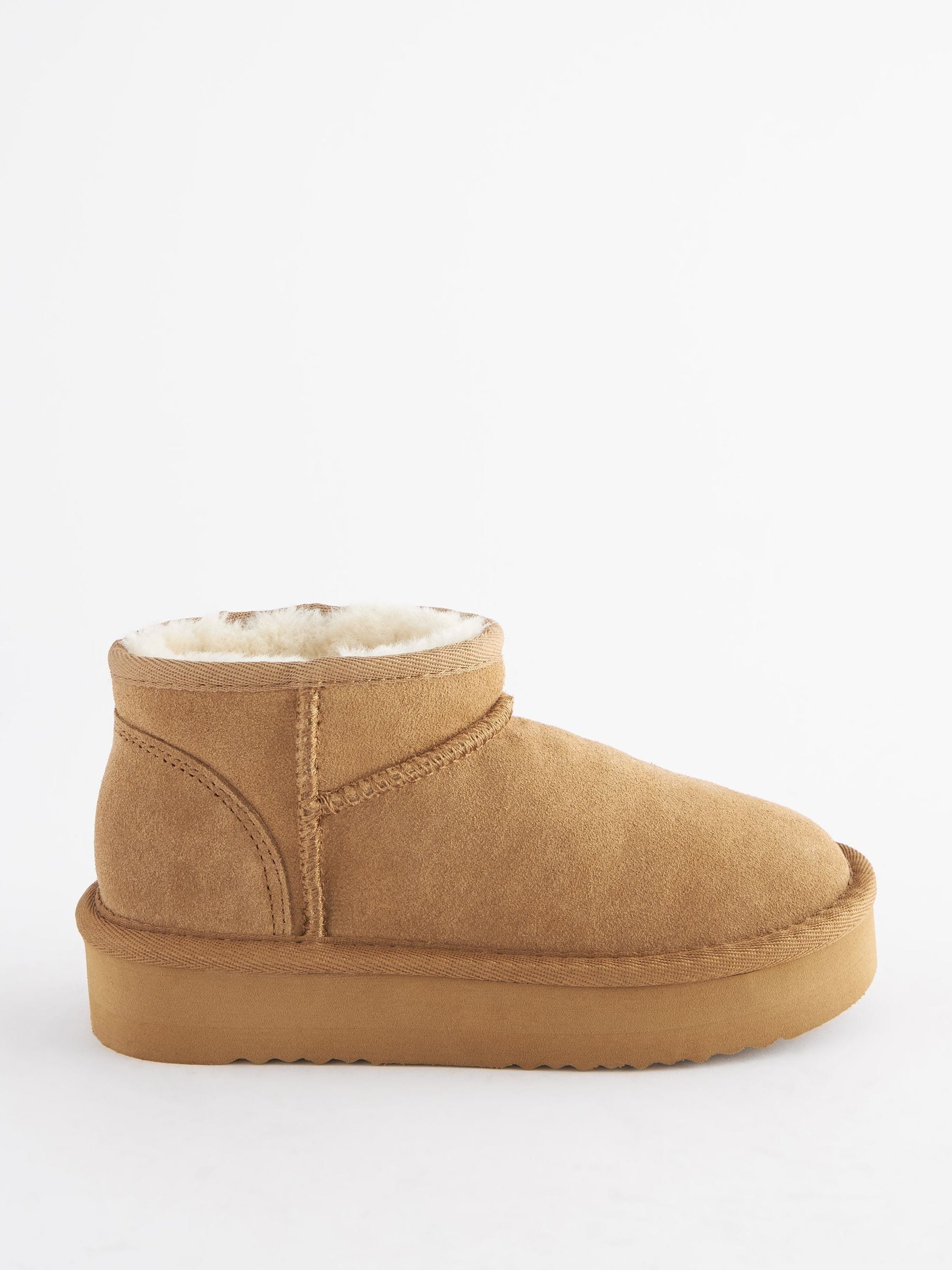 Lichtbruin - Lage schoenen mini warmgevoerde waterafstotende suède Boots