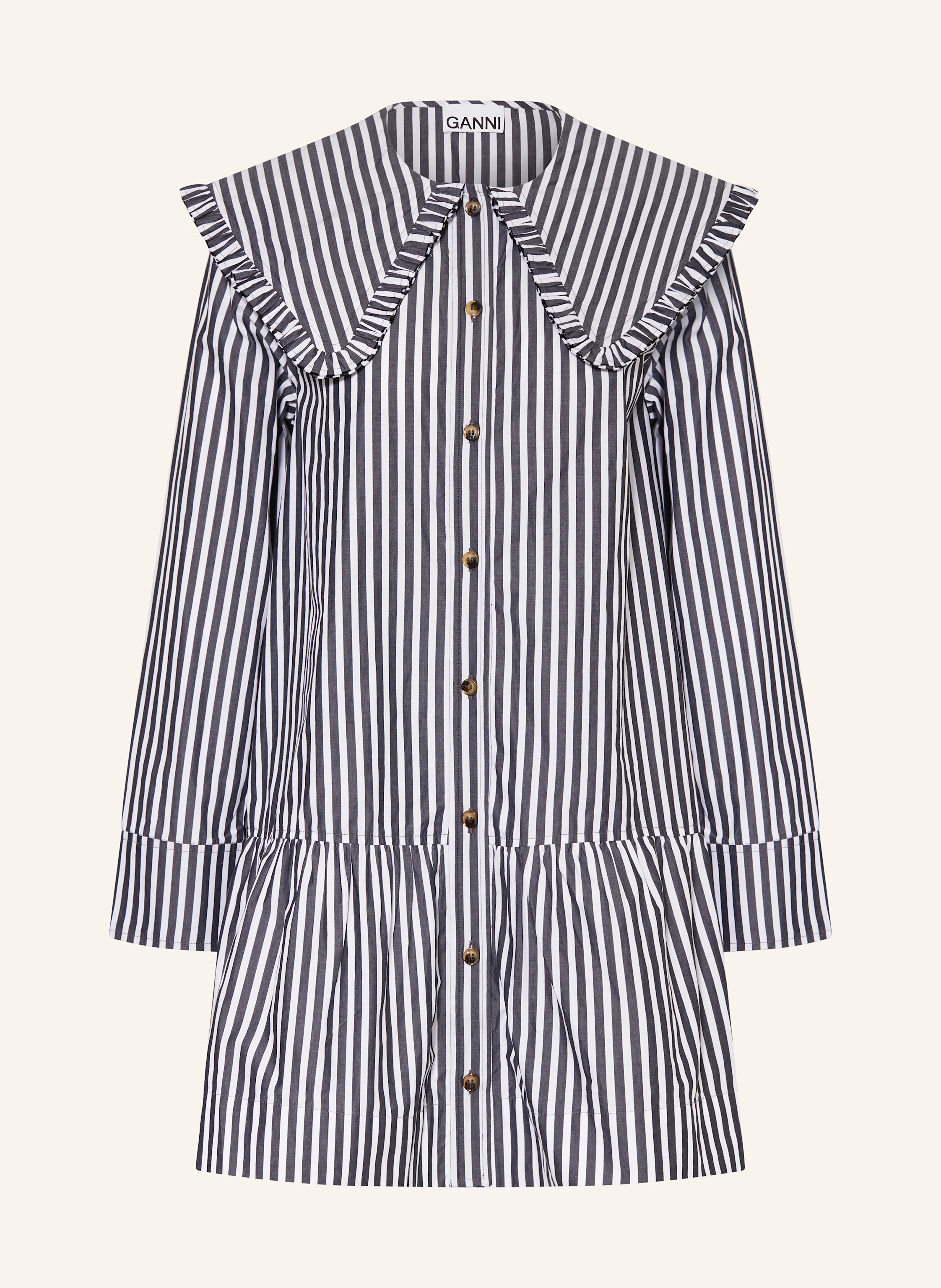 GANNI Kleid mit Rüschenbesatz