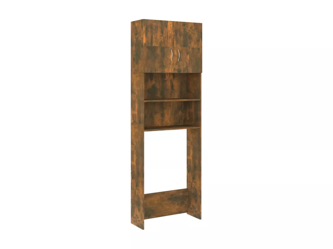 Meuble pour machine à laver Chêne fumé 64x25,5x190 cm