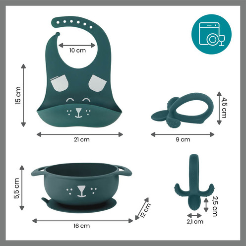 Coffret repas 6-12 mois 3 pièces FIRST'ISY chien bleu - BABYMOOV