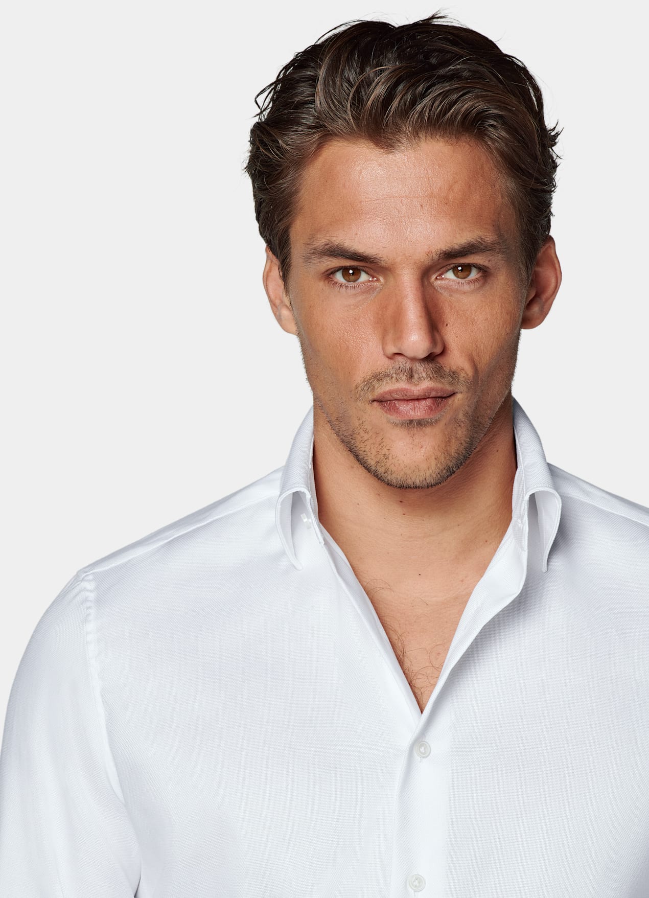 Chemise coupe ajustée en oxford royal blanche