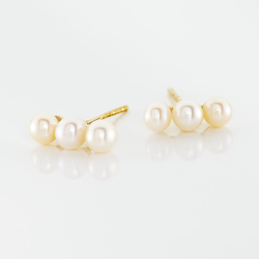 Boucles D'oreilles Puces Caitlyn Or Jaune Perle De Culture