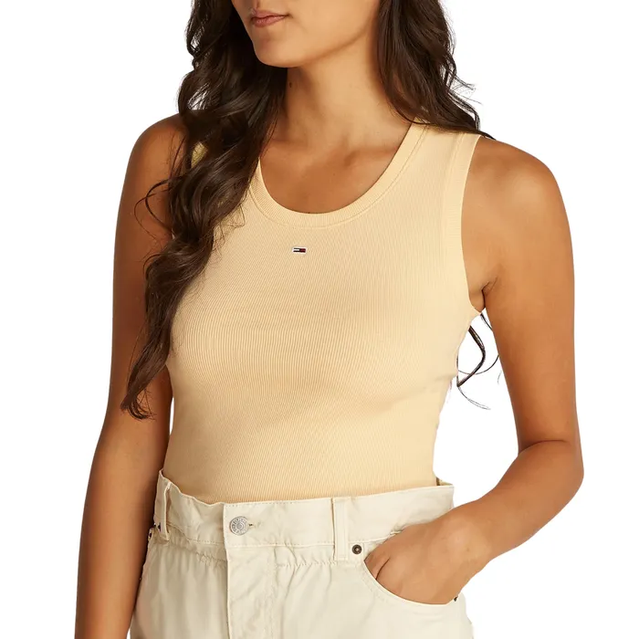Tommy Hilfiger Essential Ribbed Flag Embroidery Slim Tanktop Dames