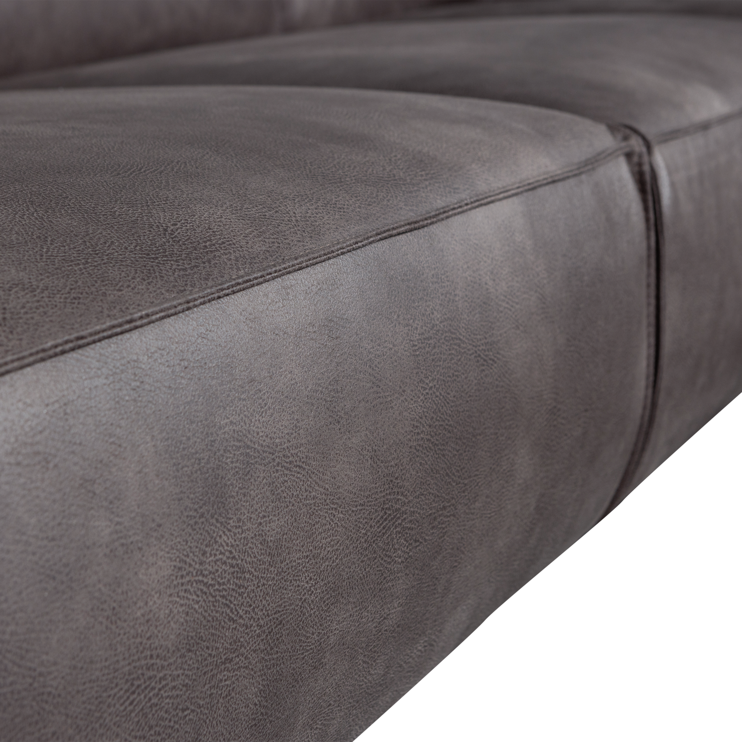 WOOOD Statement Xl 4-Zits Bank - Lederlook - Donkergrijs - 77x372x93