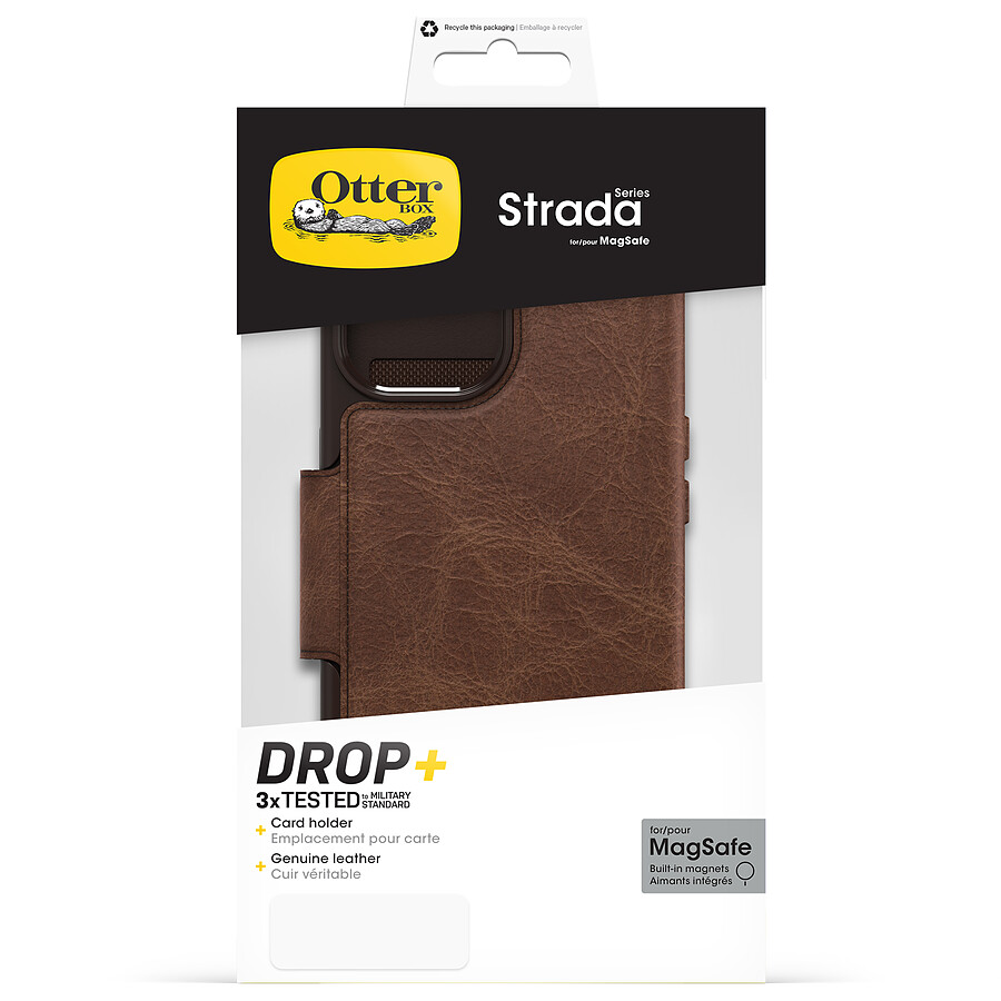 Otterbox Coque Strada Series Folio MagSafe Marron - iPhone 15