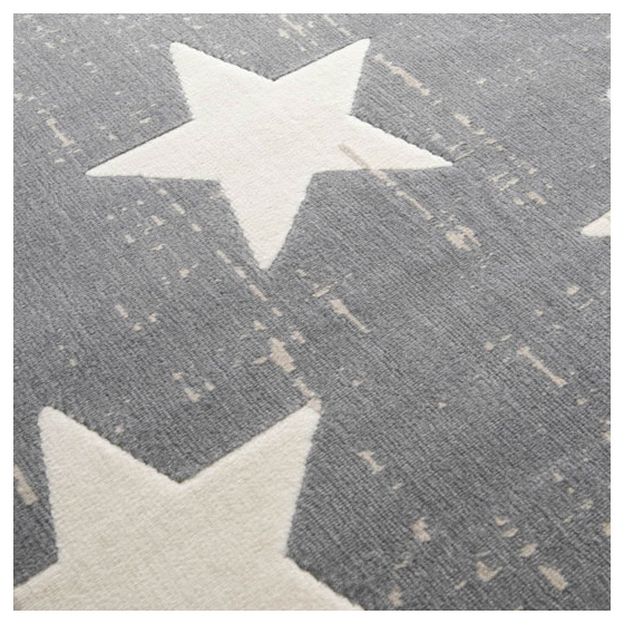 Tapis chambre d'enfant - star vintage - gris foncé - 120 x 170 cm