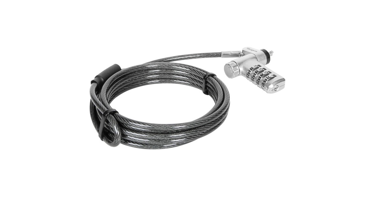 TargusDEFCON Ultimate Universal Serialised Combination Cable Lock with Slimline Adaptable Lock Head diefstalbeveiliging