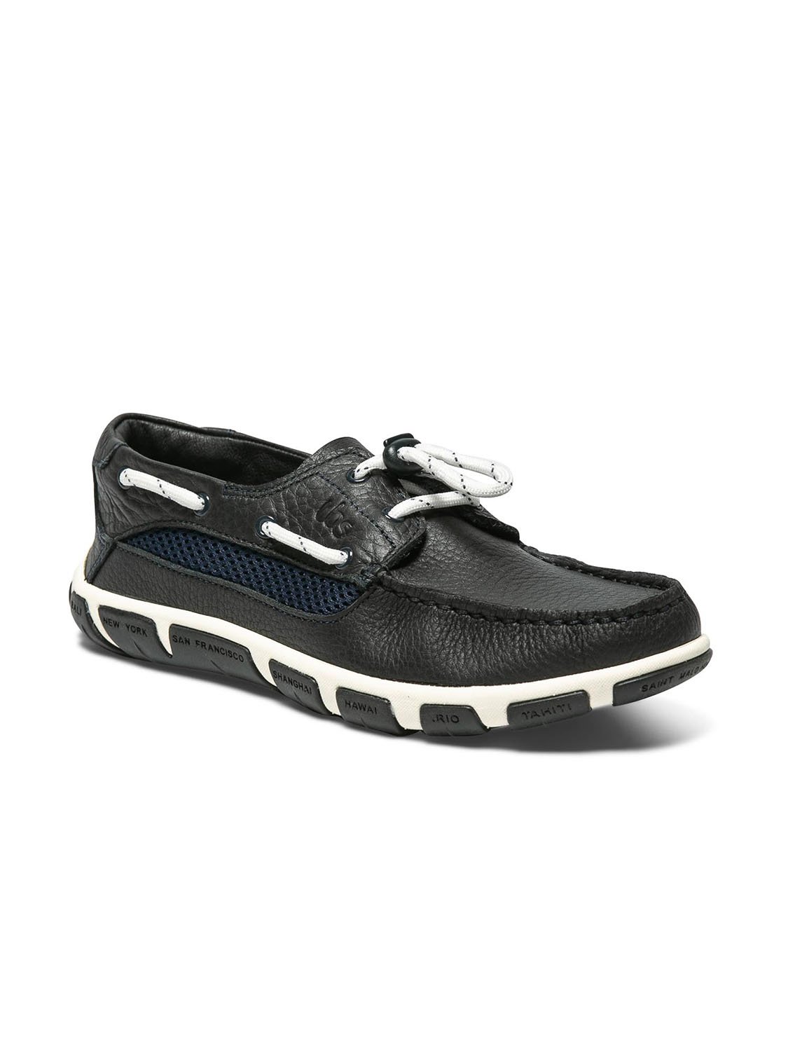 Chaussures Bateau Femme Dessus Cuir Marine