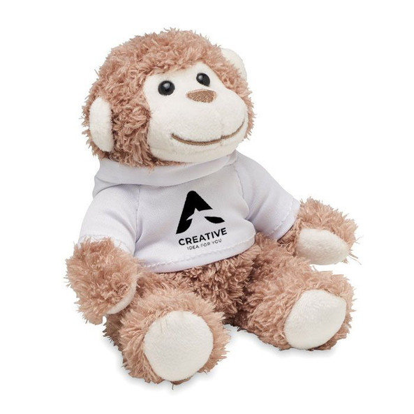 GiftRetail MO6737 - LENNY Peluche Singe avec Sweat à Capuche Personnalisable