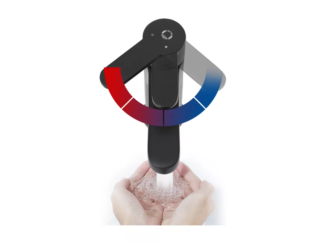 Cecipa max Mitigeur de lavabo Robinet salle de bain à tirette mitigeur lavabo vasque noir,EU Modèle