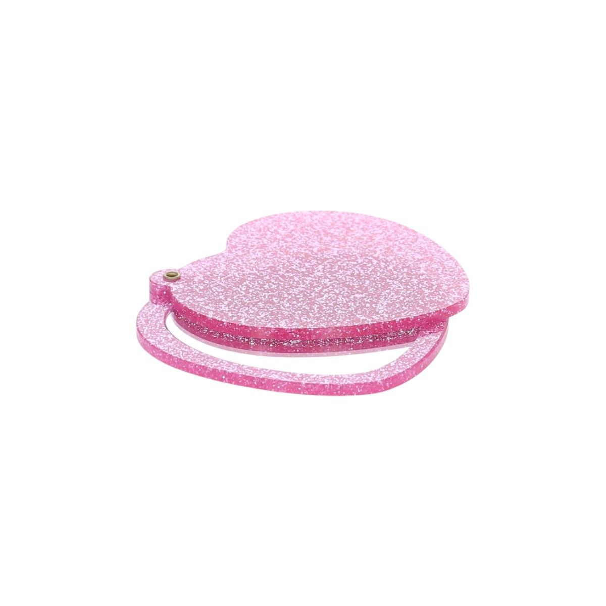 Miroir de poche cœur rose à paillettes Roodoudou