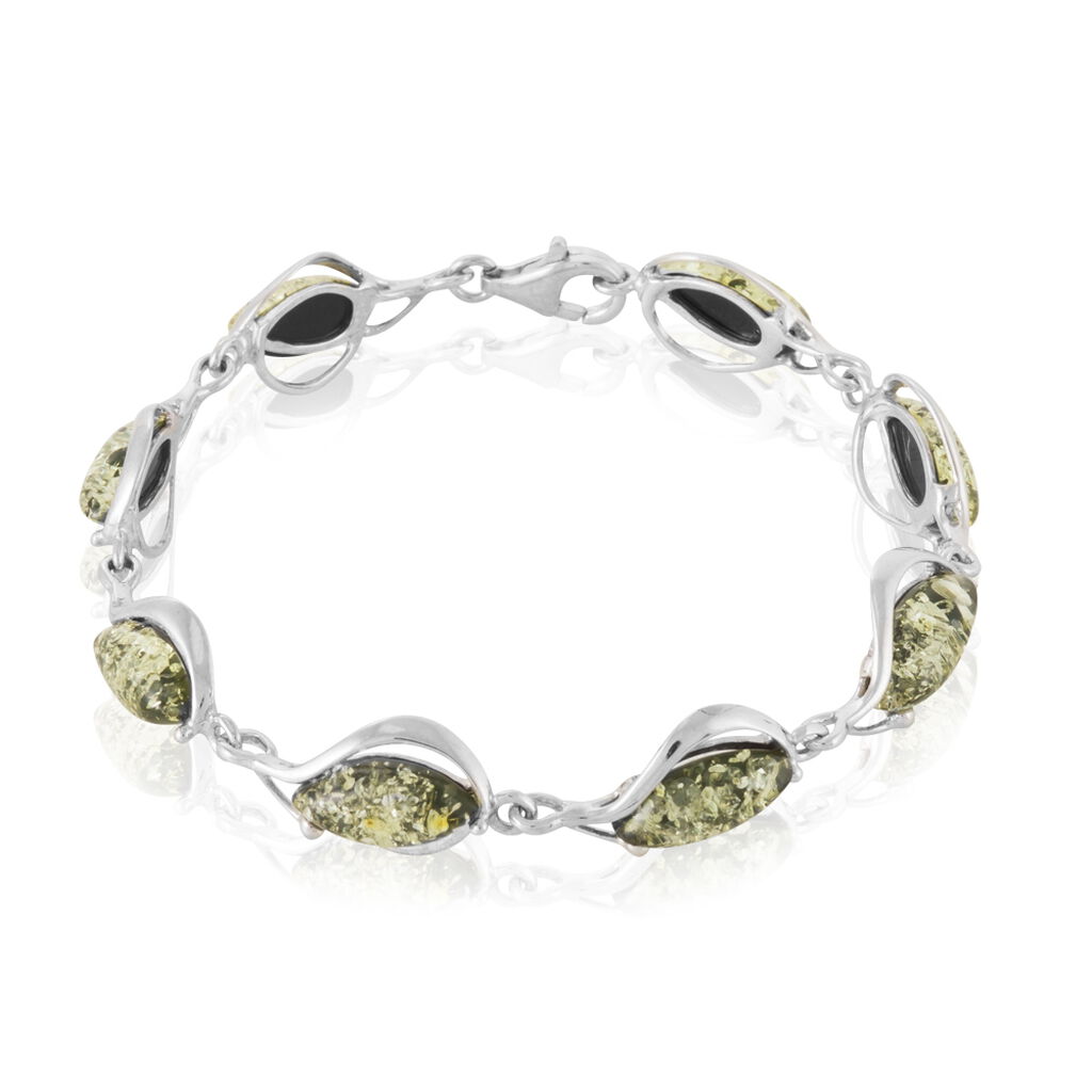 Bracelet Argent Blanc Marie-pauline Ambre
