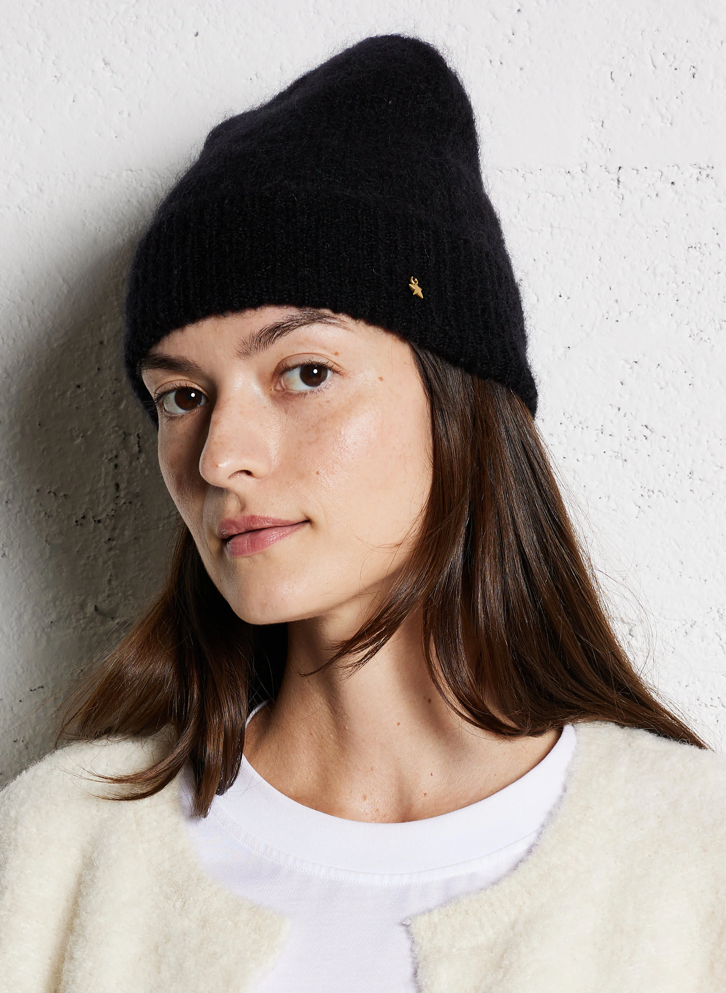 ALOU - Bonnet en mohair mélangé | Noir