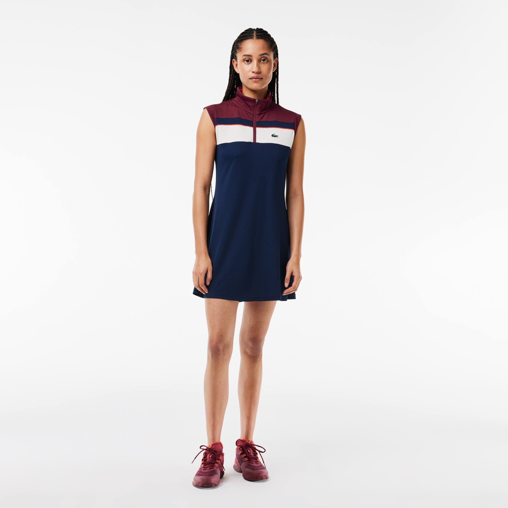 Tenniskleid aus recycelten Fasern mit integrierten Shorts Kleider & Röcke - Blau - Lacoste - Damen