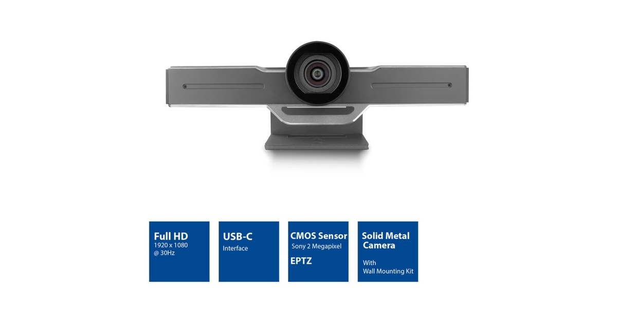 ACT ConnectivityFull HD Conference Camera met microfoon, pan, tilt en zoom webcam  (Zwart)