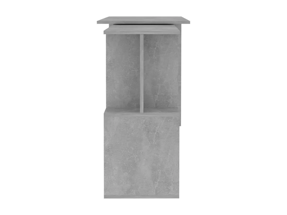 Bureau d'angle Gris béton 200x50x76 cm Aggloméré