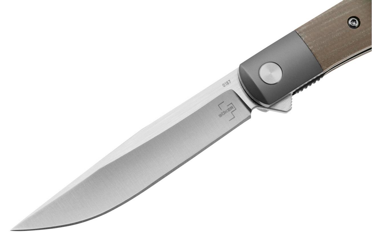 Böker Plus Modern Trapper Uno 01BO930 Nitro-V, Green Micarta, zakmes