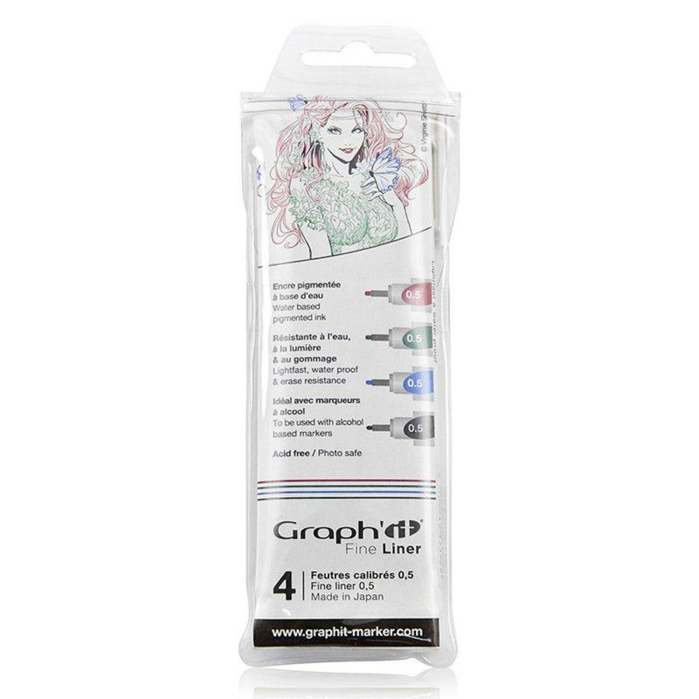 Set 4 fine liners couleurs graph'it - pointe 0,5 mm