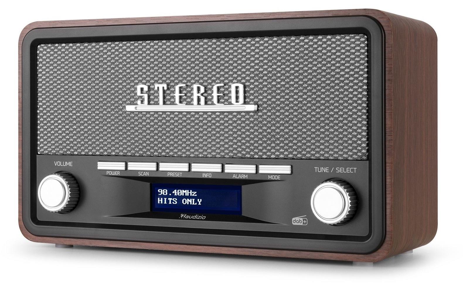 DAB+ Radio Foggia GrauDigitalradio im Retro-Design mit Stereo-Lautsprechersystem und Senderspeicherung