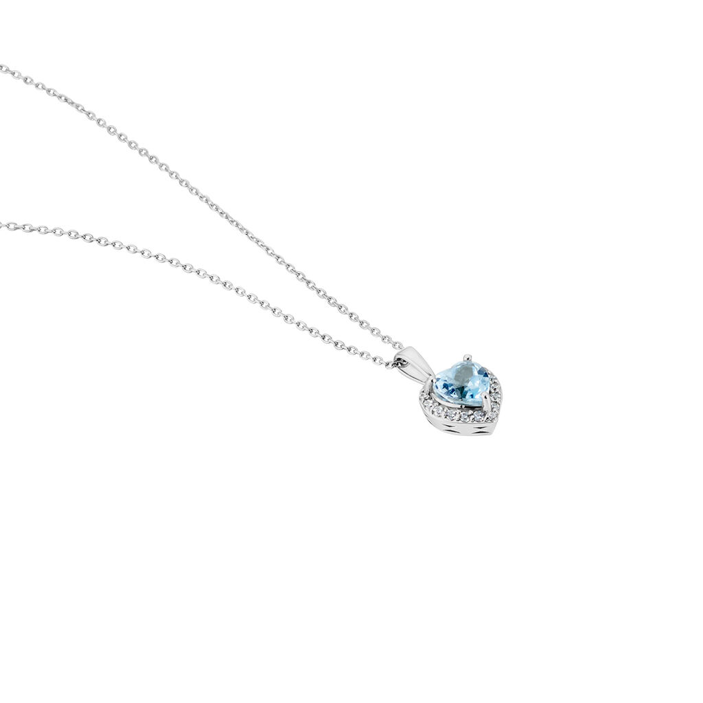 Bague Meliora Or Blanc Topaze Bleu Sky Oxyde De Zirconium