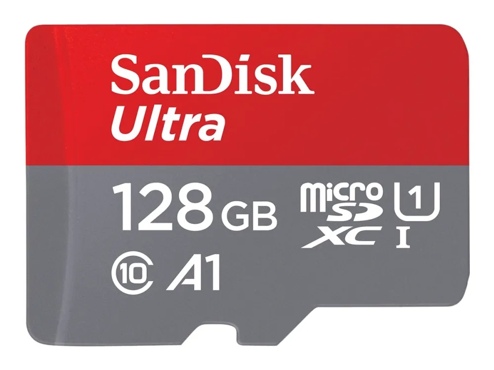 SanDisk Ultra - Flashhukommelseskort (microSDXC til SD adapter inkluderet) - 128 GB - A1 / UHS Class 1 / Class10 - microSDXC UHS-I