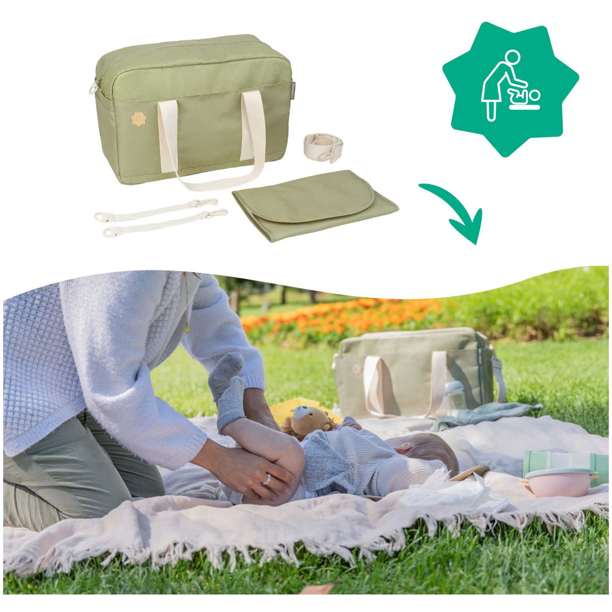 badabullebadabulle   Wickeltasche  Bowling olive