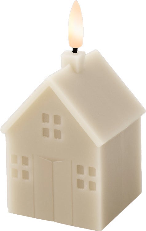 Lumineo LED stompkaars huis Talo crème 6 x 6 x 11,3 cm