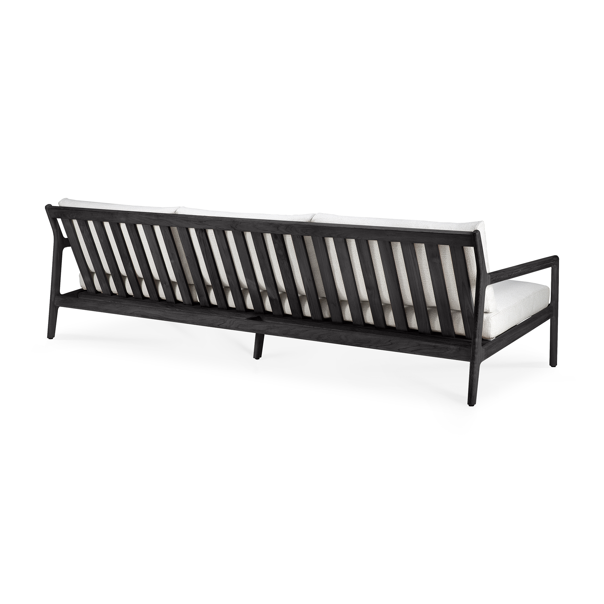 Teak Jack sofa 265cm - zwart - compleet - off white kussen