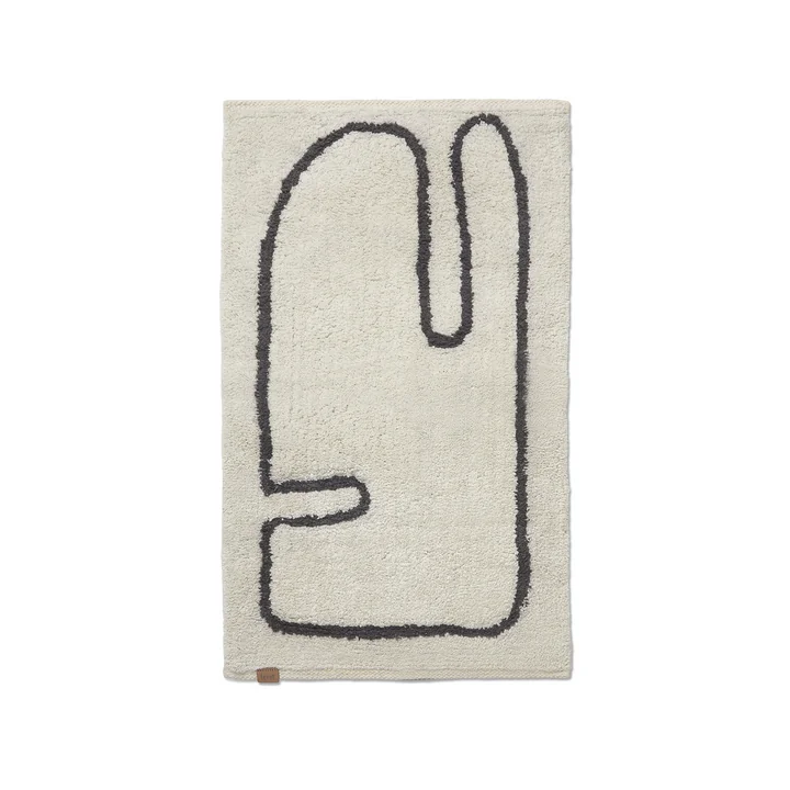 Ferm Living - Lay Fussmatte, 50 x 70 cm, off-white / coffee