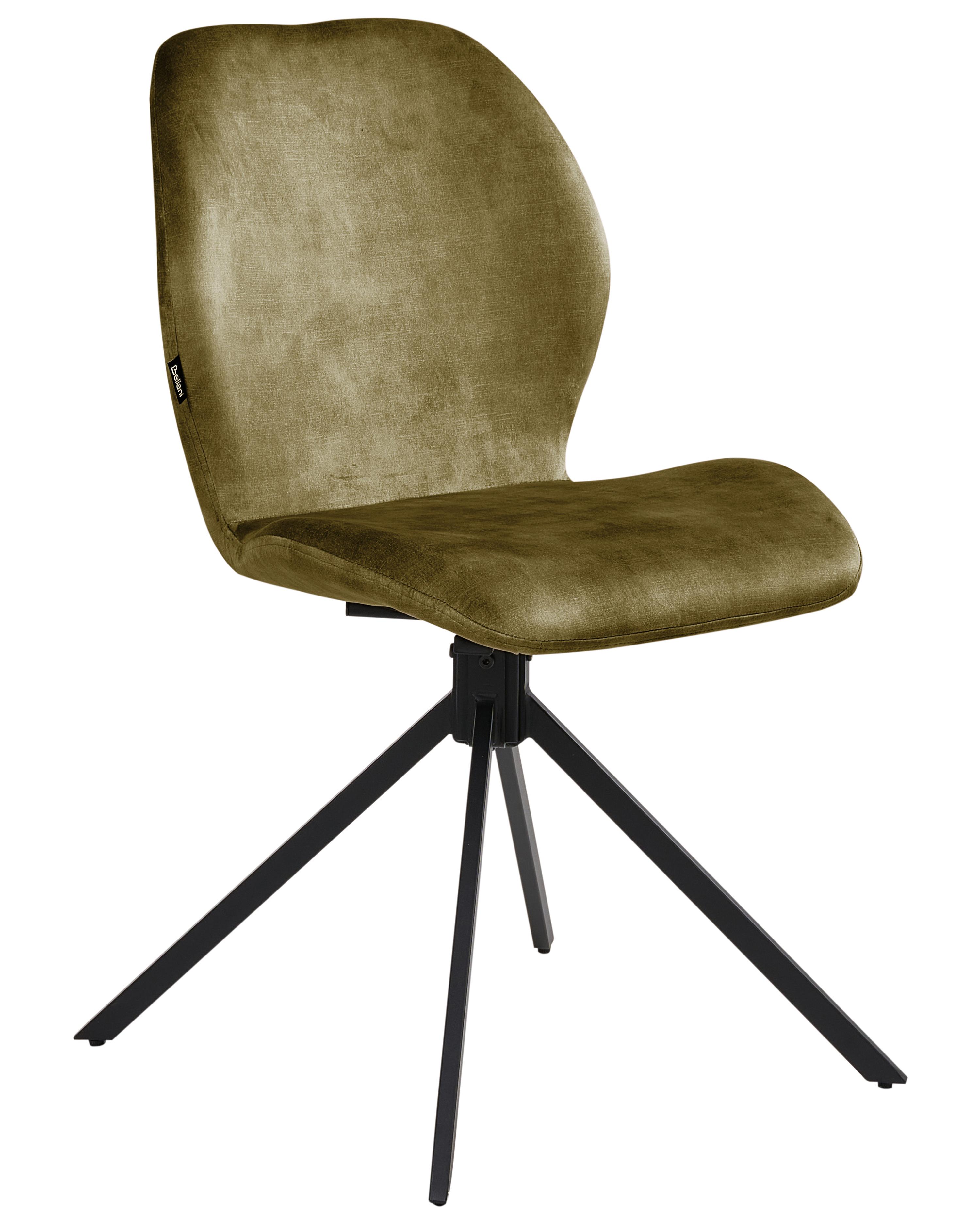 Set van 4 eetkamerstoelen draaibaar MORRISON Fluweel Groen