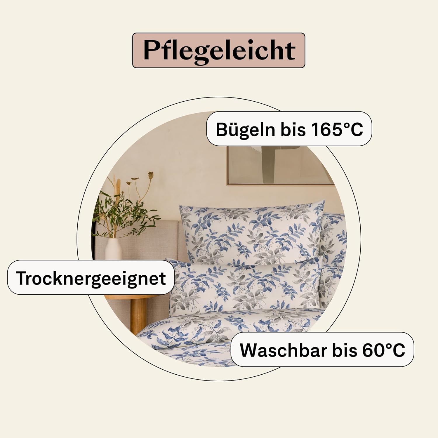 Mako Satin Bettwäsche 155 x 220 cm Blumen| 100% langstaplige Baumwolle Bettwäsche Set inkl. 40x80. Kissenbezug Muster| Vintage Floral| Hotelbettwäsche 155x220 CARA