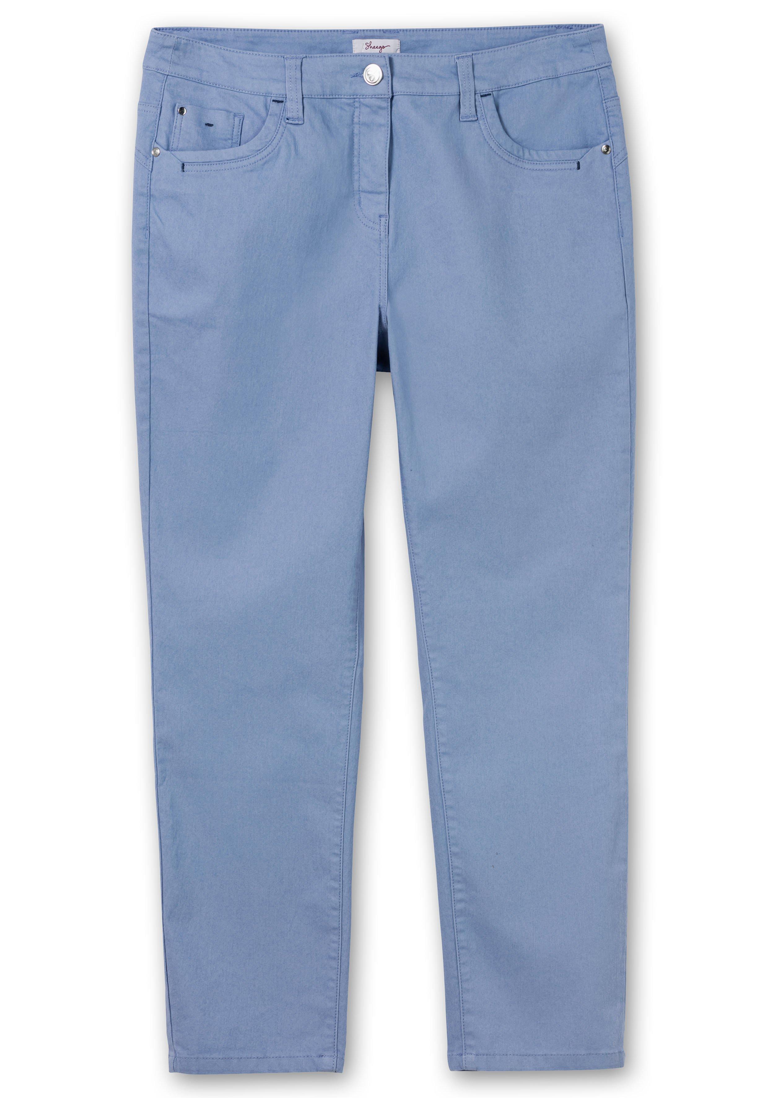 Schmale Hose im Coloured-Denim-Look