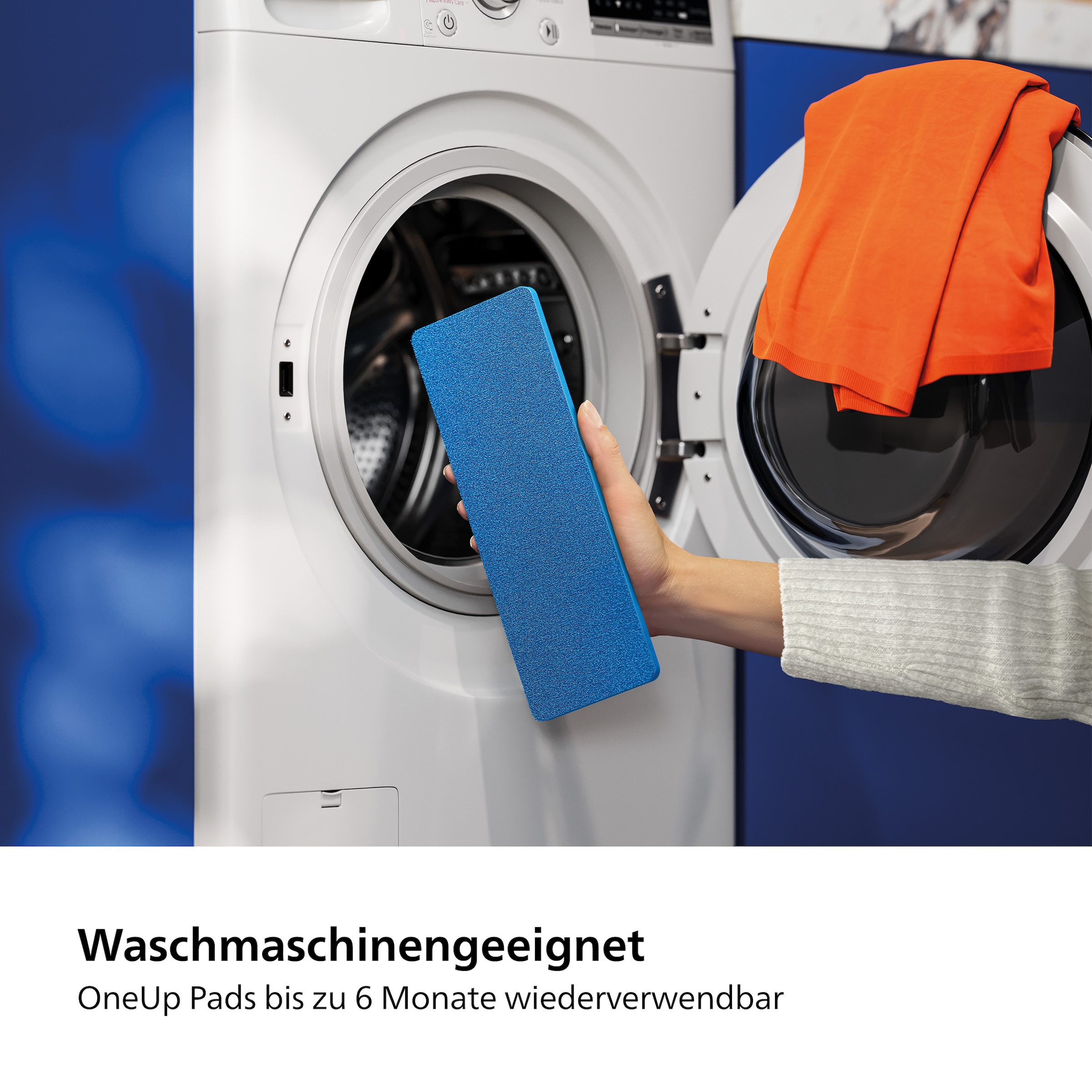 Philips Mikrofaserpad »OneUp Ersatzpad XV1882/20« (Mikrofaser 12 cmx35 cm 2 Stk. tlg. für empfindliche und nicht saugfähige Hartböden (Holzböden) geeignet