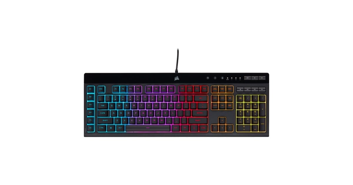 CorsairK55 RGB PRO, gaming toetsenbord  (Zwart, US lay-out, Membraan, RGB leds)